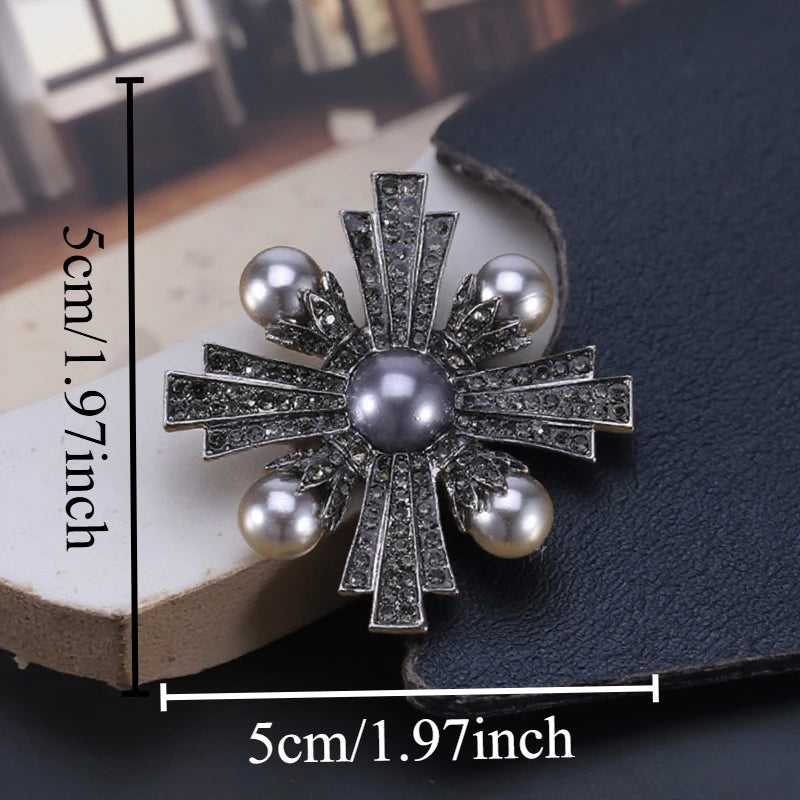 Baroque Luxury Beautiful Cross Design Brooch for Men and Women, Jewelry Accessories,Wedding,Holiday,Party,Couple's Surprise Gift