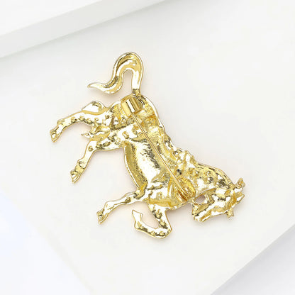 Beaut&Berry Classic Enamel Horse Brooches for Women Zodiac Animal Pins Casual Party Accessories Luxury New Year Gifts Friends
