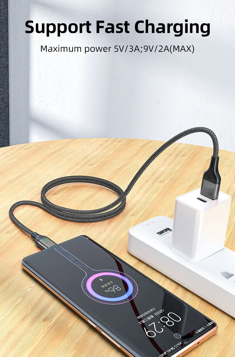 AUFU Magnetic Charge Cable Fast Charging USB Type C Cable for Samsung Xiaomi iPhone Magnet Micro USB Data Quick Charging Wire