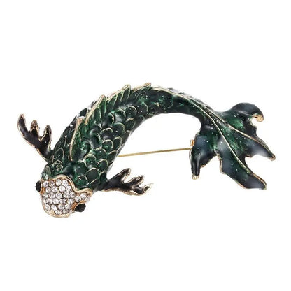 SKEDS Fashion Cute Fish Crystal Enamel Brooch Pin For Women Men Trendy Sea Animal Vintage Brooches Badges Clothes Jewerly Gift