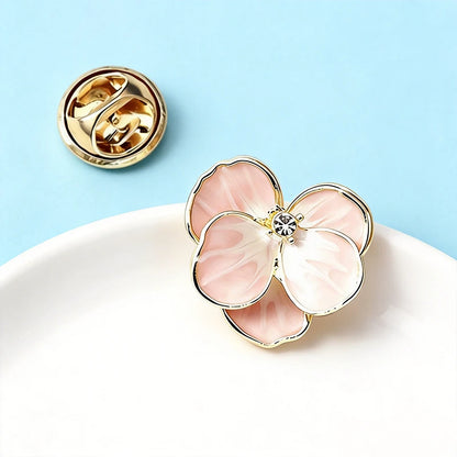 Wuli&baby Little Pansy Flower Collar Pins For Women Lady 3-color Enamel Fresh Plants Party Casual Brooch Pin Fashion Gifts