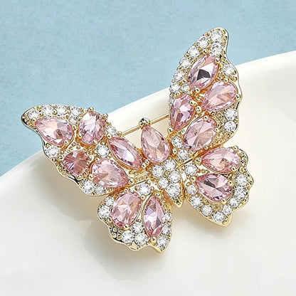 Wuli&baby Lovely Butterfly Brooches Pins Crystal Insects Summer Brooch Pin For Women Lady Fashion Jewelry Gifts