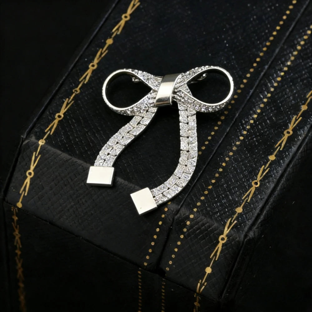 Baroque Luxury Beautiful Bow Design Brooch for Men and Women, Jewelry Accessories, Wedding Holiday Party Couple's Surprise Gift