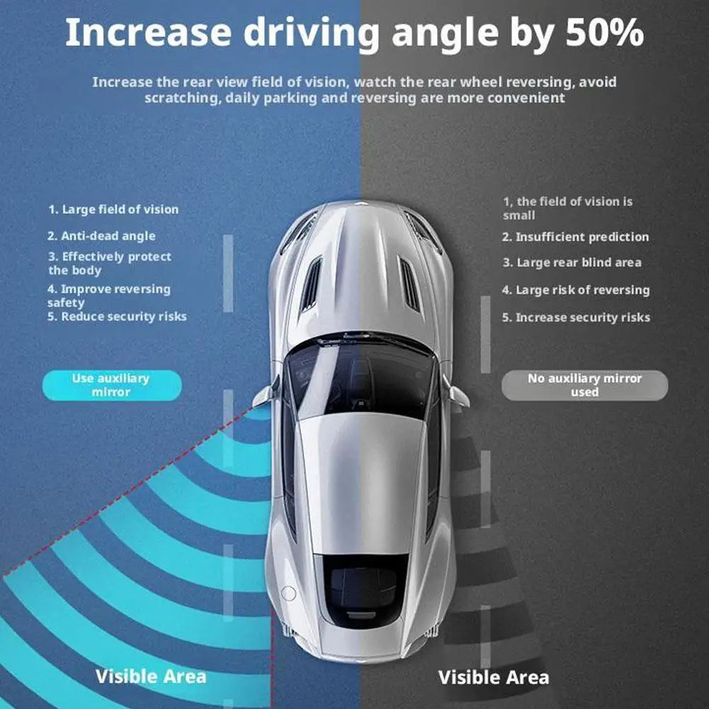 2pcs Universal Blind Spot Mirrors 360° Adjustable Wide-Angle View HD Side Rear Rearview Mirror Auto Auxiliary Rearview
