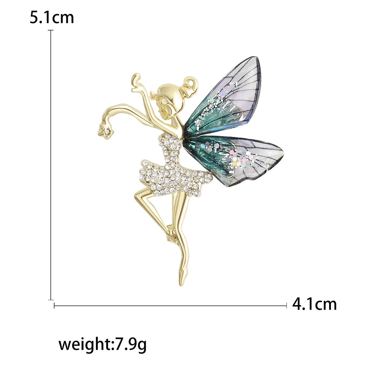Rhinestone Ballerina Brooches for Women Acrylic Elf Pins Pearl Girls Accessories Office Party Friend Gifts