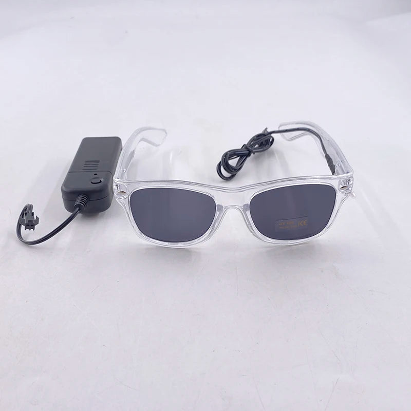 Light Up Led Glasses Neon Party Luminous Glasses EL Wire Glowing Sunglasses Novelty Gift for Adult Glow Bright Light Supplies