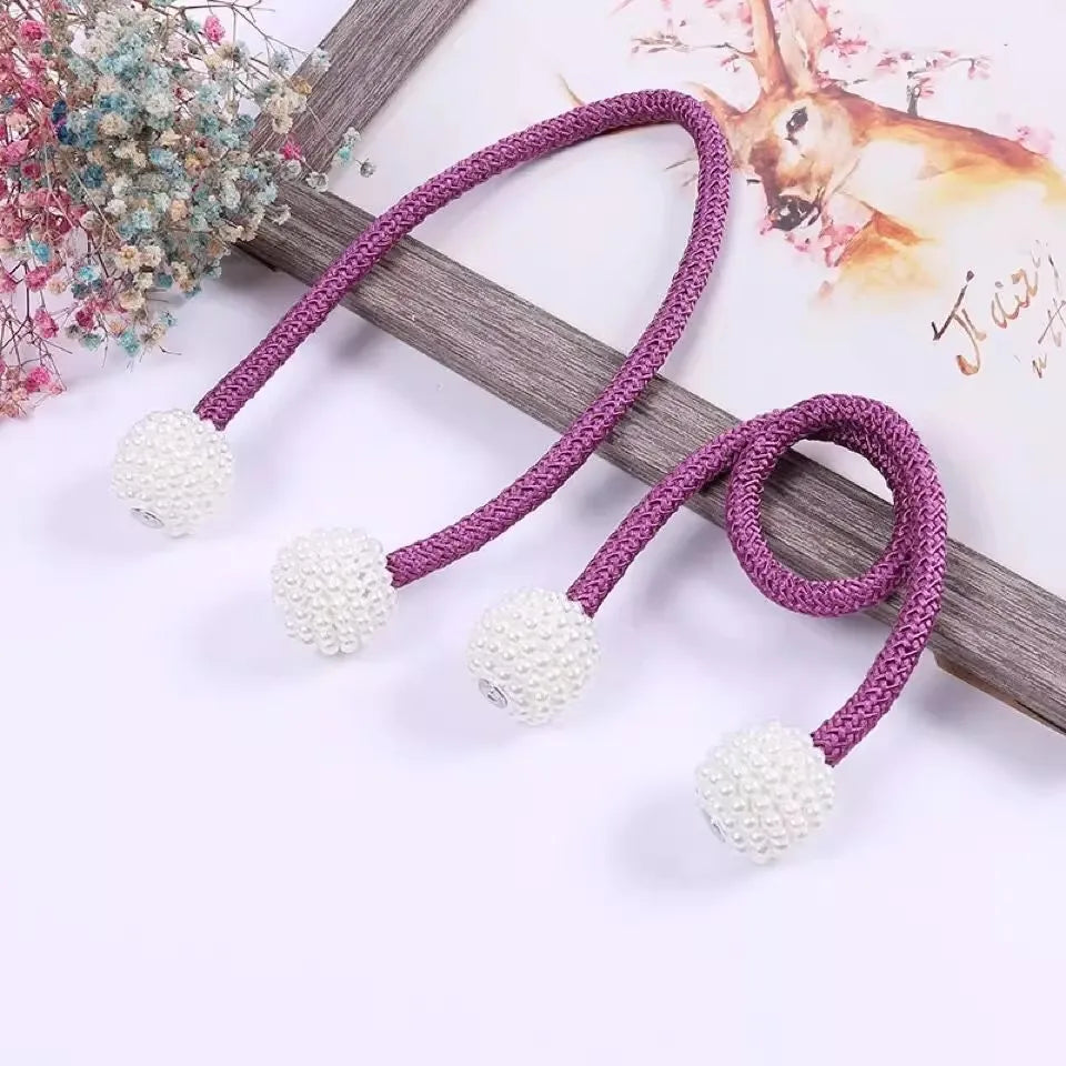 2pcs magnetic curtain tiebacks, a pair set, French-style mutual attraction premium gathering ropes, no drilling required.