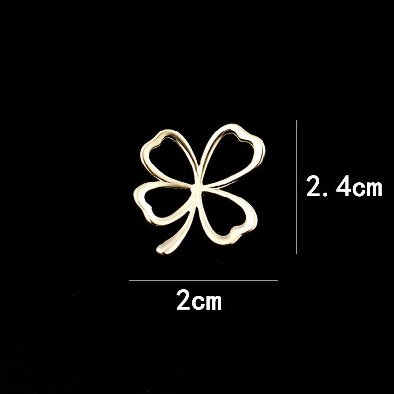 Mini Cute Lucky Clover Brooch Pin for Women Girls Flower Leaf Lapel Pins Clothes Sweater Coat Clothing Accessories