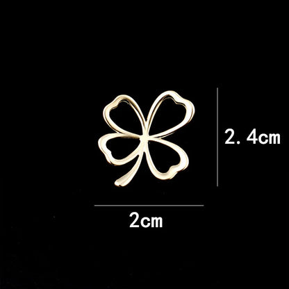 Mini Cute Lucky Clover Brooch Pin for Women Girls Flower Leaf Lapel Pins Clothes Sweater Coat Clothing Accessories