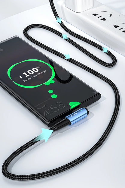 Essager 100W USB Type C To USB C Cable 90 Degree Angle For iPad MacBook Pro Xiaomi Samsung Huawei Fast Charging Type-C Date Wire