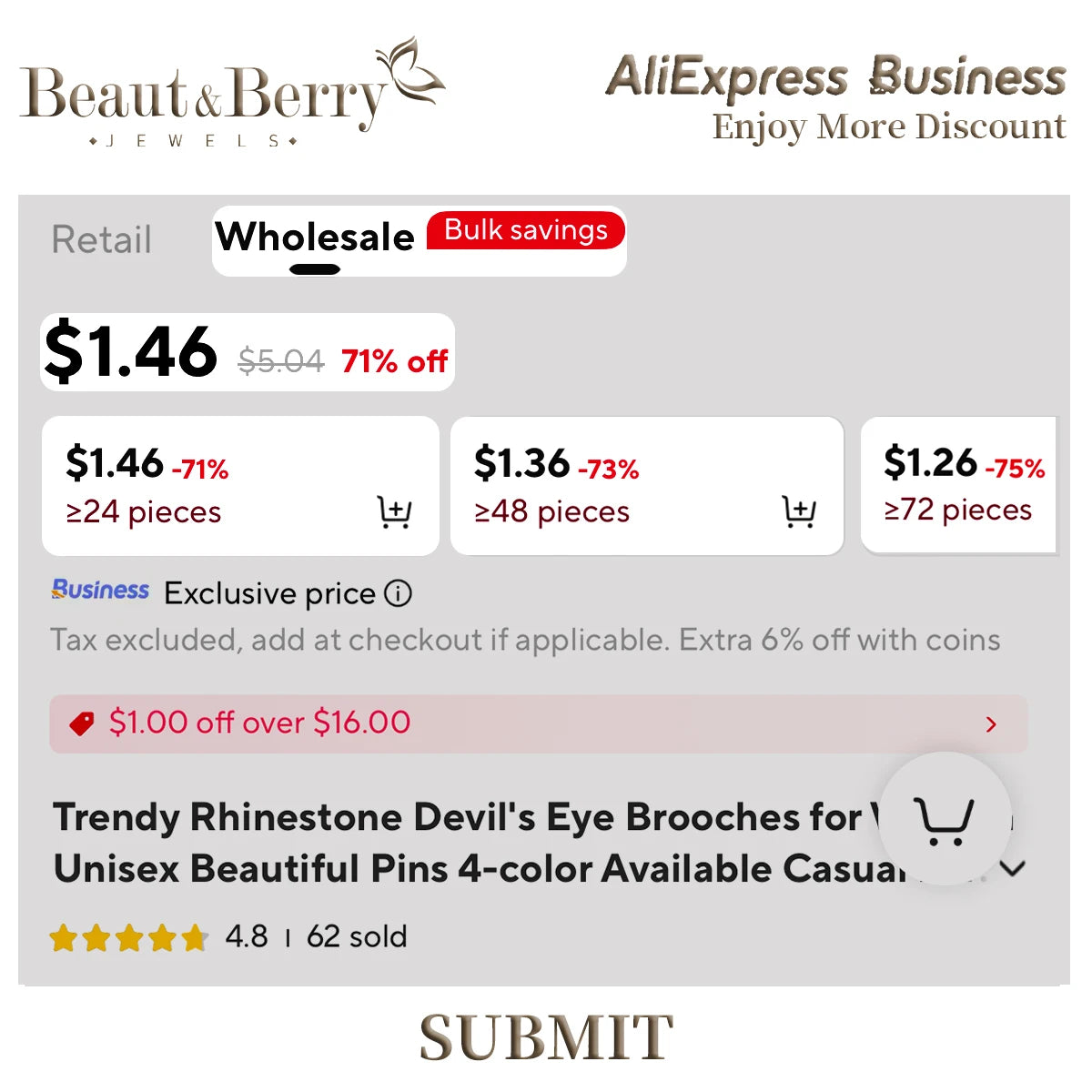 Beaut&Berry Ear of Wheat Brooches for Women Rhinestone Blue and Yellow Plant Pins 5-Color Unisex Casual Accessories Gifts