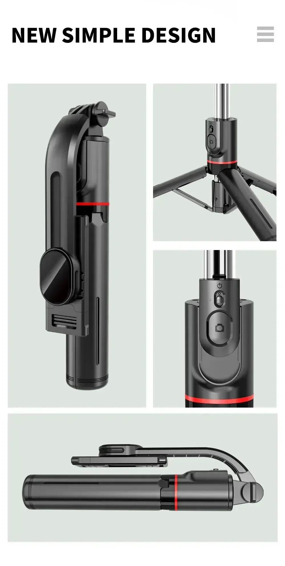 Wireless Selfie Stick for Smartphone 44 Inch Tripod with Bluetooth Remote Foldable Stand for Vlog Shooting Record