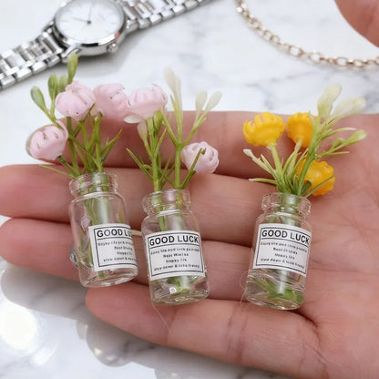 1/30Pcs Cute Mini Fridge Magnet Mini Small Vase frigerator Home 3D Vase Artificial Flower Magnet Kitchen Decoration Accessories