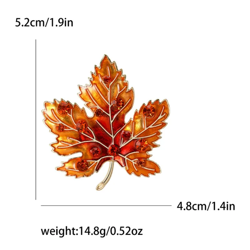 1pc Chic Maple Leaf Brooch with Shiny Rhinestones, Coconut Tree Plant Pin Jewelry Accessories - Great for Personal or Gift Use
