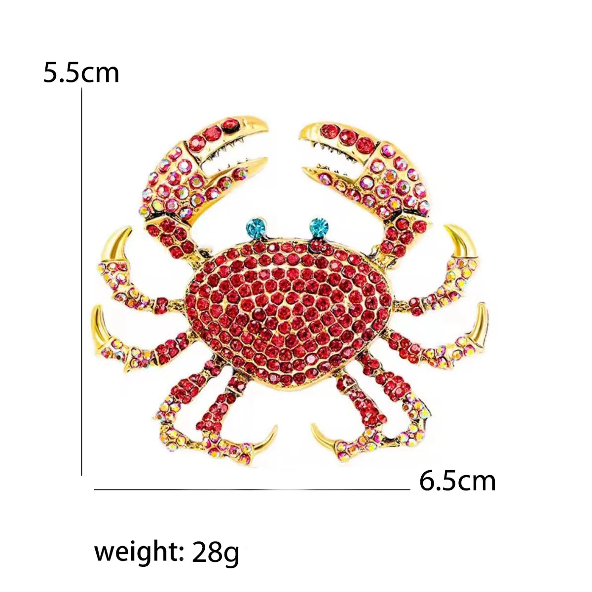 Enamel Rhinestone Crab Brooches For Women Unisex Animal Pins Multi-color Available Casual Party Accessories Gifts