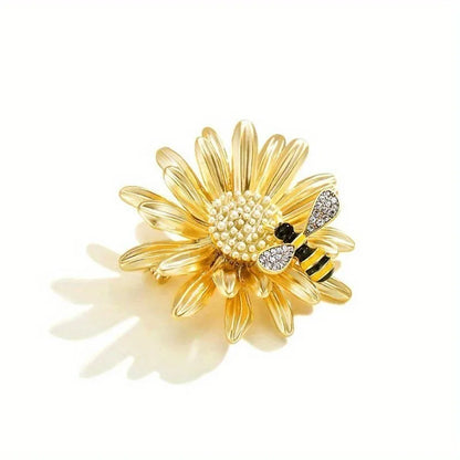 SKEDS Ladies' Exquisite Countryside Chrysanthemum Brooch Elegant Suit Accessory Coat Corsage High-End Luxury Sunflower Pin