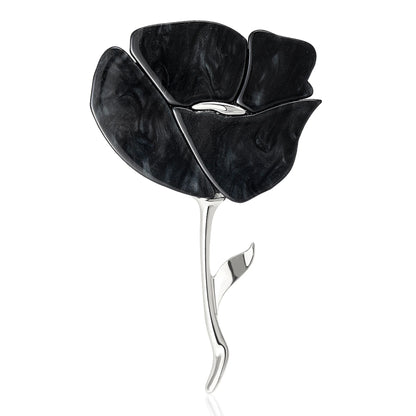 Beaut&Berry Classic Acrylic Rose Brooches for Women Unisex Plant Flower Pins Casual Party Accessories Gifts Friends Decoration