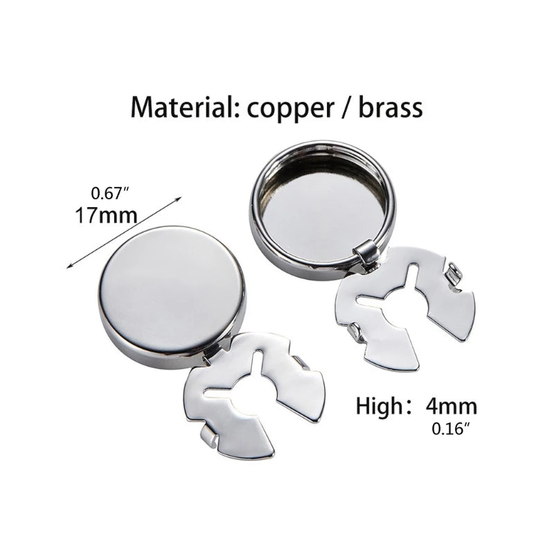1 Pair Brass Round Button Cover Cufflinks Formal Shirt Cuff Links Fine Details Imitation Cuff Links for Photo Shooting
