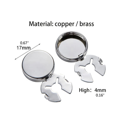 1 Pair Brass Round Button Cover Cufflinks Formal Shirt Cuff Links Fine Details Imitation Cuff Links for Photo Shooting