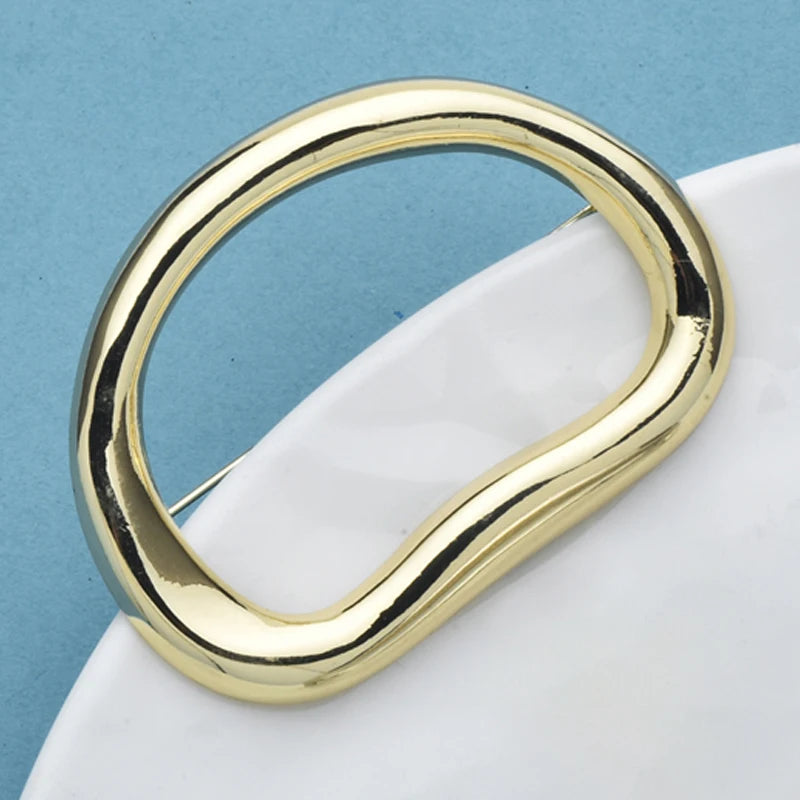 Wuli&baby Elegant Stainless Steel Geometric Brooches For Women Men 2-color Minimalist Party Office Brooch Pins Gifts