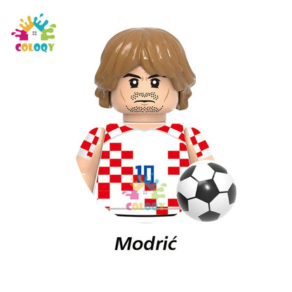 Kids Toys World Famous Football Stars Building Blocks Sport Player Mini Action Figures Golden Cup Toys For Boys Birthdays Gifts