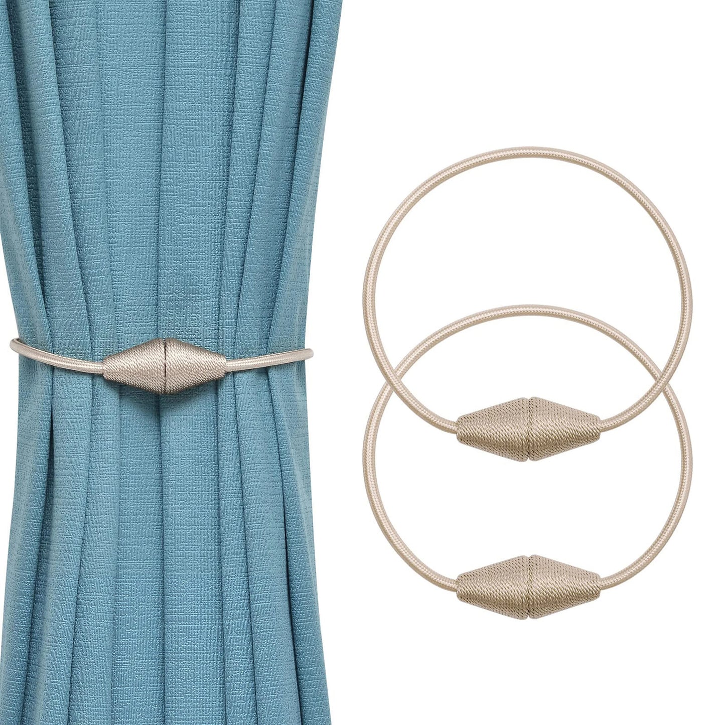 2pcs European style conical shaped strong magnetic curtain tiebacks for thin or heavy curtains, suitable for home, living room