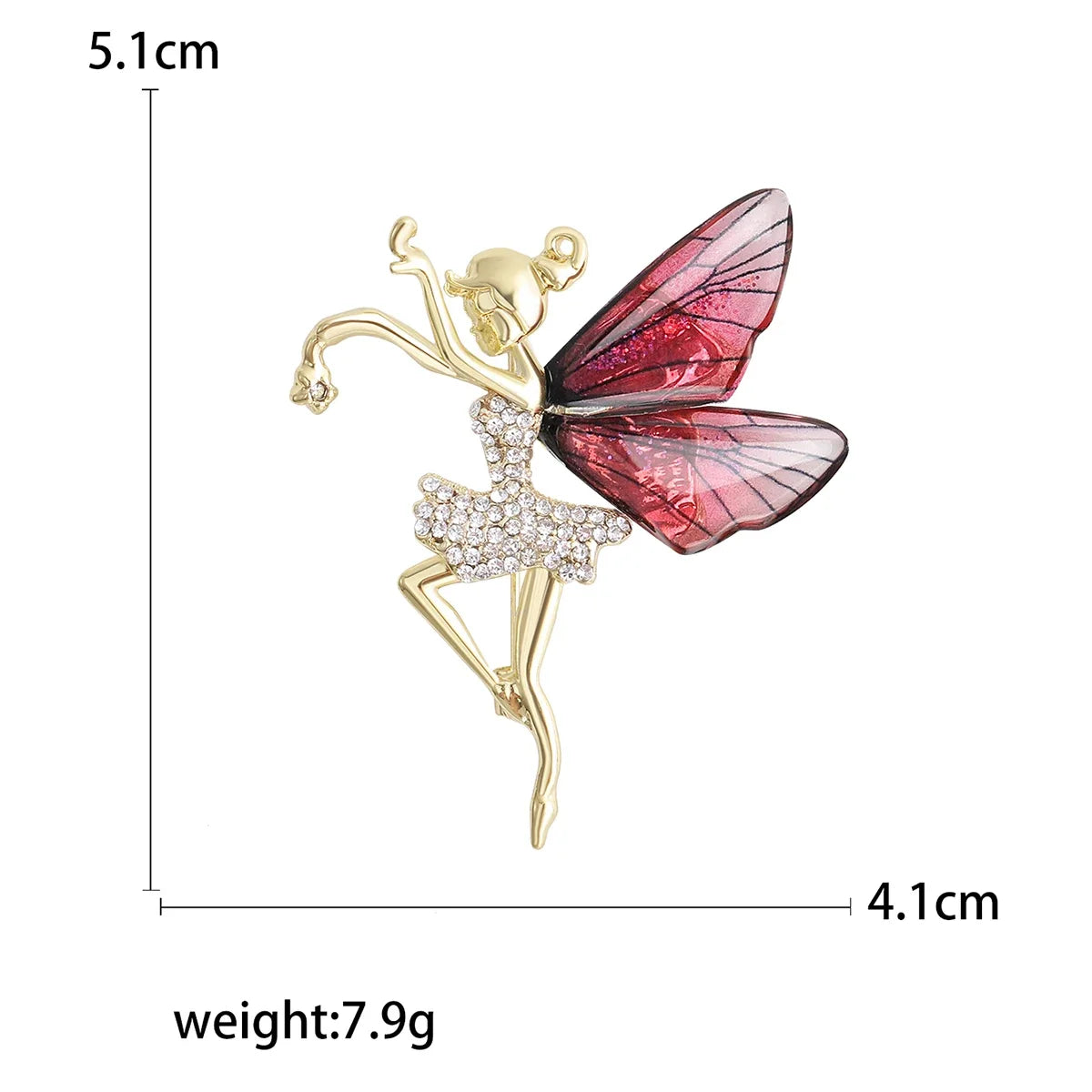 Rhinestone Ballerina Brooches for Women Acrylic Elf Pins Pearl Girls Accessories Office Party Friend Gifts