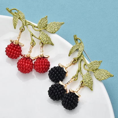 Wuli&baby Lovely Enamel Fruits Brooches For Women Unisex 2-color Plants Casual Party Clothes Brooch Pins Gifts
