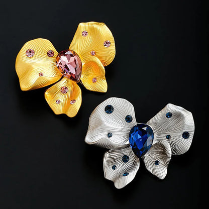 Ajojewel Crystal Rhinetone Bowknot Brooches Pin New Design Costume Jewelry Accessories Gifts