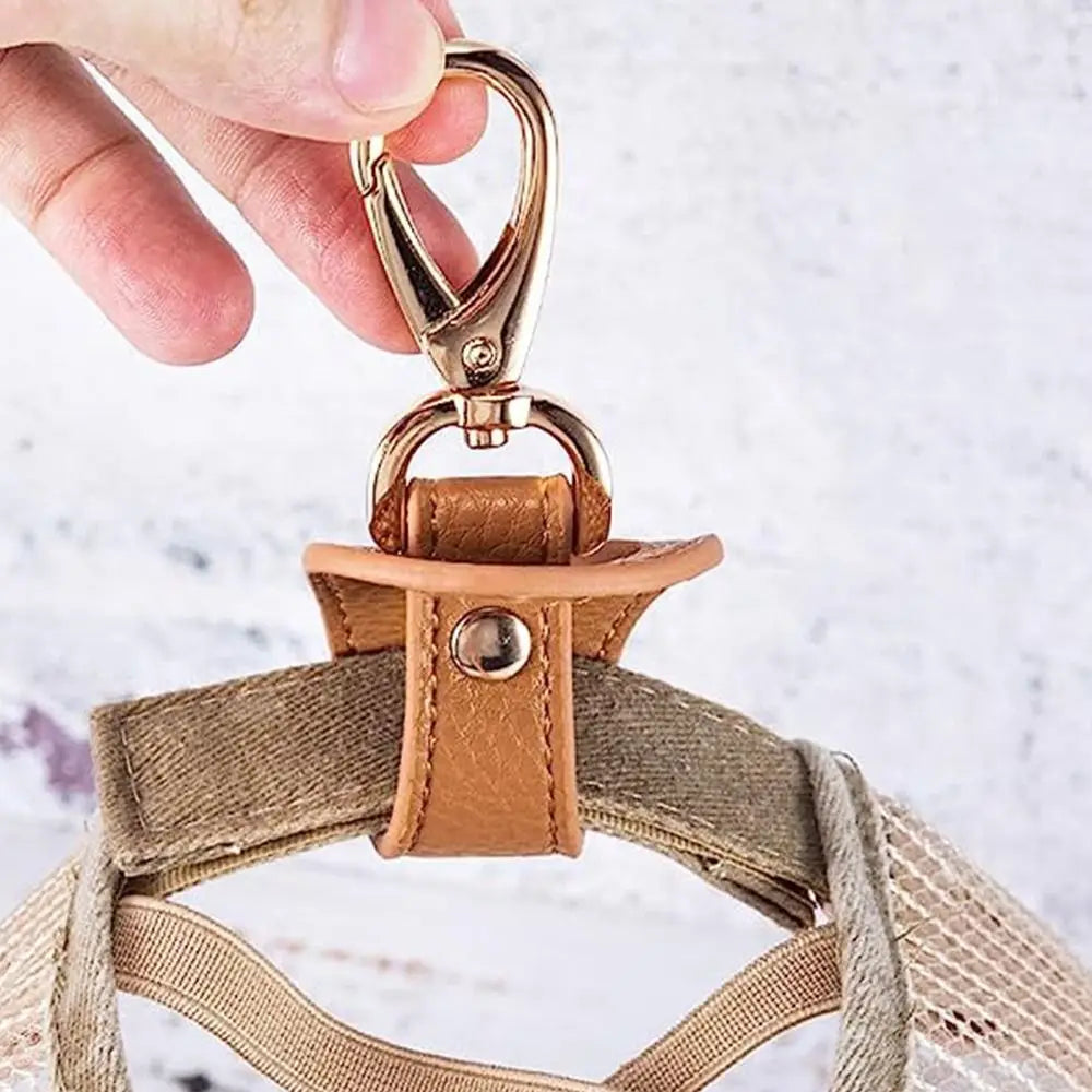 1Pcs PU Leather Hat Clip Hat Holder Hat Keep Clip Hands Free Storage Clip Buckle Outdoor Travel Hooks Handbag Accessories