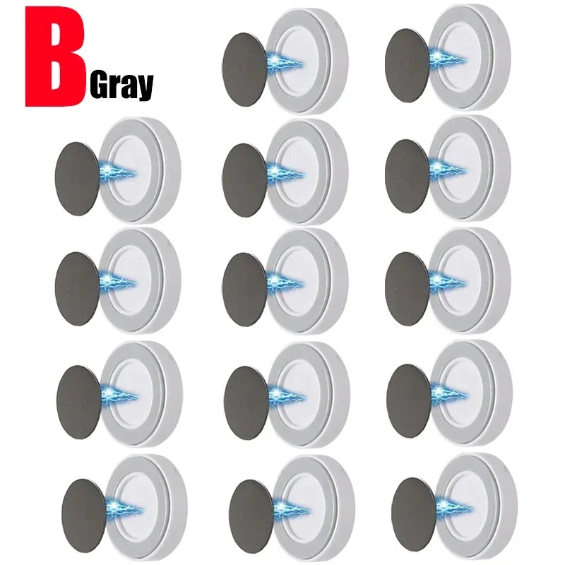 2sets - Strong Magnetic Hooks Anti-Lost Magnet Holder Remote Control Storage Hooks Wall Mount Fridge Stickers Hook for Home Organizer