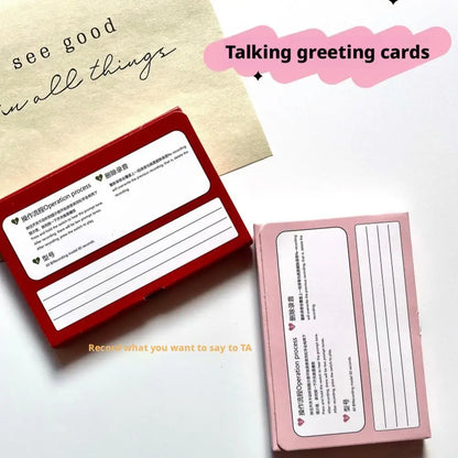 Voice Recordable Greeting Card 60 Seconds Recording Time Message Recorder Cassette Recording Voice Tape Greeting Card