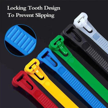 10Pcs Reusable Cable Ties Cable Lock Loop Nylon Ties Removable Recyclable Mixed Colours Black White Cable Ties
