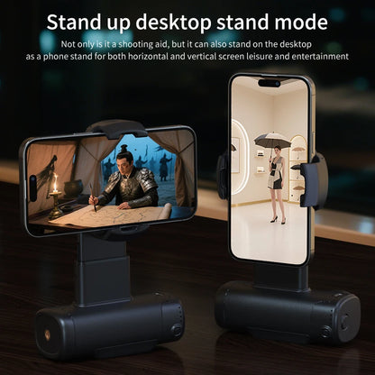 Single-Axis Phone Grip with Bluetooth LED Selfie Light, Adjustable Angle for Smartphone Photography, Video Live Streaming