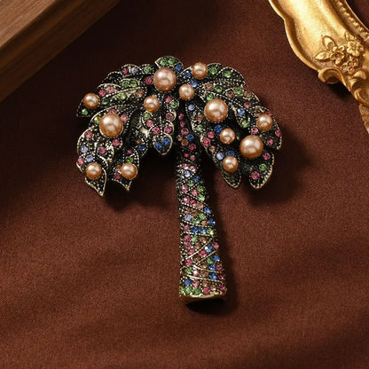 Baroque Luxury Beautiful Coconut Tree Design Men's Women's Brooch Pins，JewelryAccessories, WeddingHolidayPartyCoupleSurpriseGift