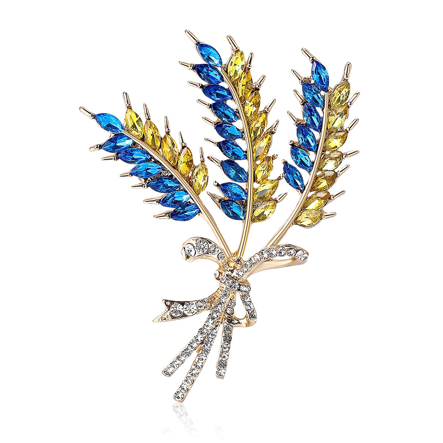 Ukrainian Wheat Brooches for Women Unisex Ukrainian Patriotic Pins Casual Accessories Gifts-Wholesale