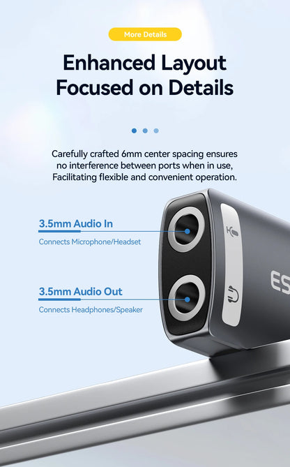 Essager USB Sound Card External 3.5mm USB Adapter Mic Headphone  Audio  Adapter Speaker Interface For Laptop Computer PS5 PS4