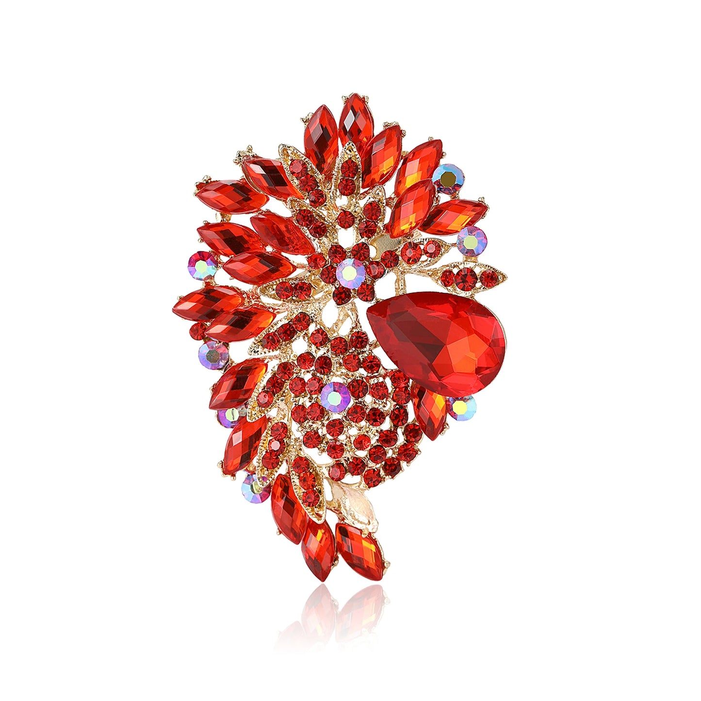 Beaut&Berry Luxury Large Crystal Glass Brooches for Women Rhinestone Pins Friends Party Gifts Banquet Jewellery Accessories