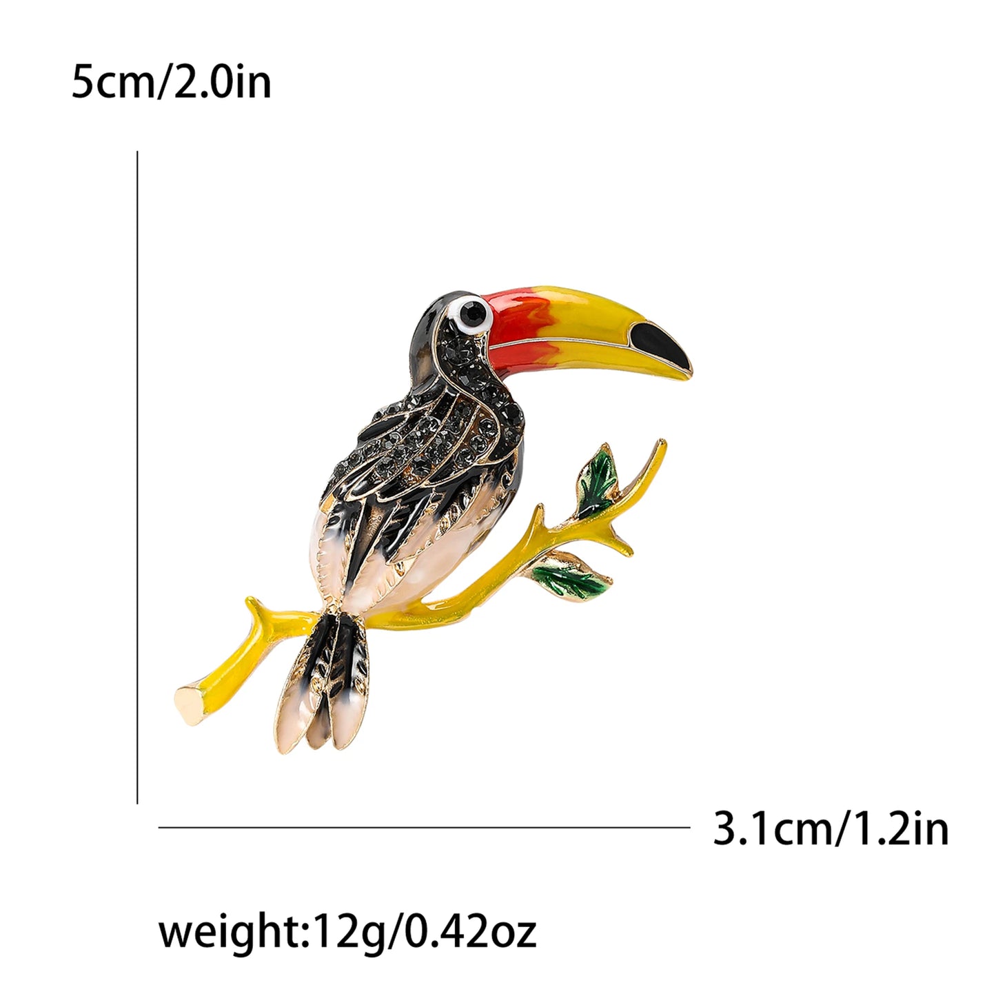 Popular Rhinestone Birds Brooches for Women Unisex Cute Enamel  Animal Pins Banquet Party Backpack Gifts Jewelry Accessories