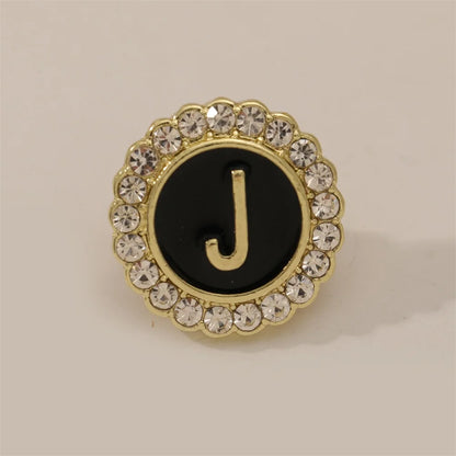 26 English Initials A-Z Brooches Classic Full Around Crystal Golden Alphabet Pins For Women Men Girls Clothes Bag Jewelry Gift