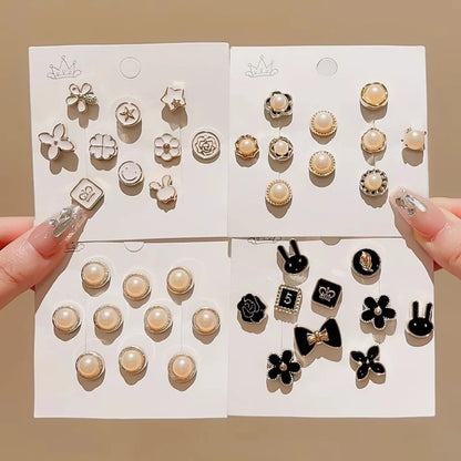 Multi-Pack Mixed Style Anti-exposure Brooch Set, Exquisite Versatile Style, Suitable for Clothing Fixing / Neckline Security / D