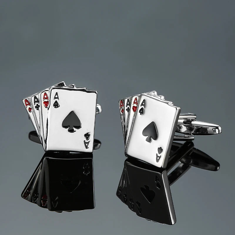High quality men's French shirt cufflinks brand new fashion poker cufflinks dice pistol dice car logo buttons
