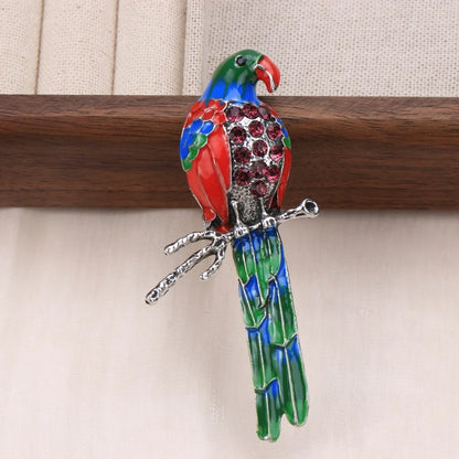 Baroque Luxury Parrot Design Brooch for Men and Women, Jewelry, Fashion Accessories, Couple's Gift, Holiday Party Gift