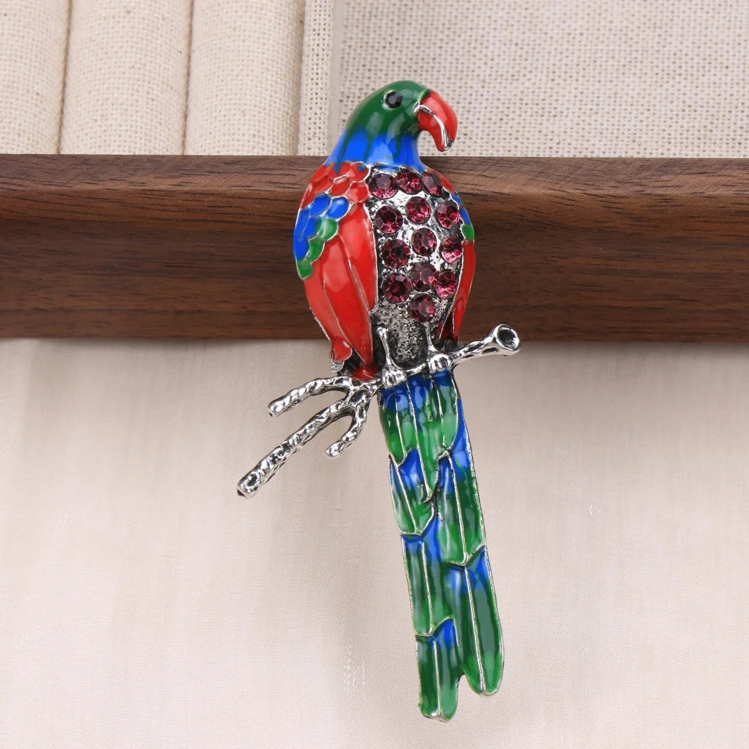 Baroque Luxury Parrot Design Brooch for Men and Women, Jewelry, Fashion Accessories, Couple's Gift, Holiday Party Gift