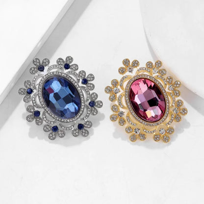 2026 New Palace Style Geometric Flower Brooch Luxury Lapel Pin for Women Party Jewelry Accessories Gift