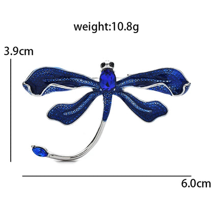 Wuli&baby Pretty Enamel Dragonfly Brooches For Women Unisex 4-color Rhinestone Insects Party Office Brooch Pins Gifts