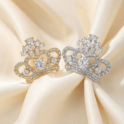 Beaut&Berry Luxury Rhinestone Crown Brooches for Women Unisex Court Pins Casual Party Jewelry Accessories Gifts Decoration
