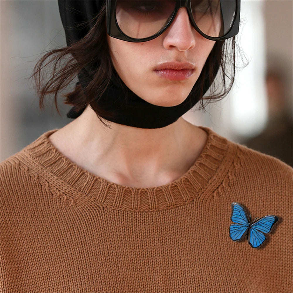 Classic Rhinestone Butterfly Brooches For Women Vintage Beauty Casual Brooch Pins Clothing Accessories Party Wedding Gifts