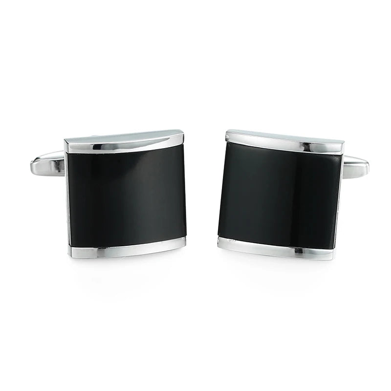 Men's French shirt cufflinks copper material square black zircon cufflinks fashion clothing accessories wholesale