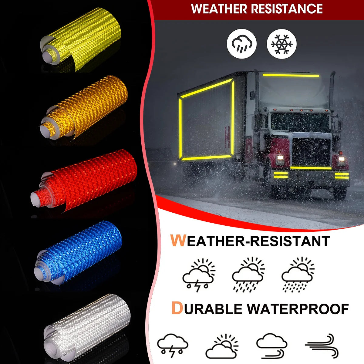 Reflective Safety Mark Tape Stickers Self Adhesive Warning Film for Car Motorcycle Auto Styling
